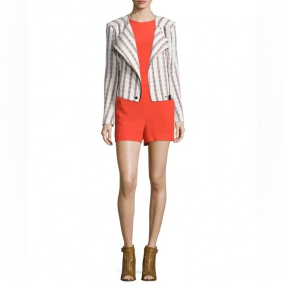 VERONICA BEARD Mara Moto Jacket in Multi Stripe - Picture 3 of 13
